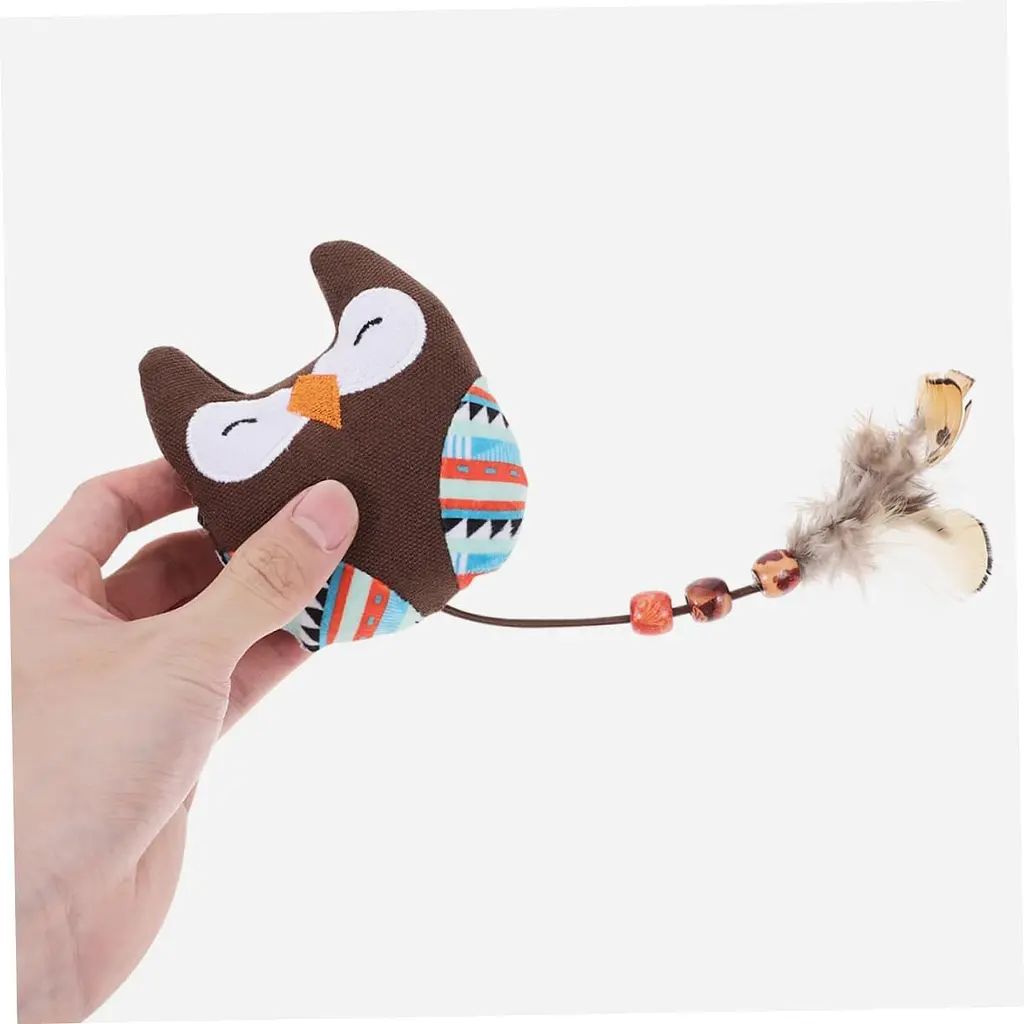М'яка іграшка для котів EcoToys Сова з котячою м'ятою 9.5x8 см - фото 5