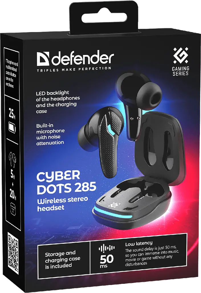 Гарнітура Defender CyberDots 285 TWS bluetooth чорний (63285) (7151838) - фото 7
