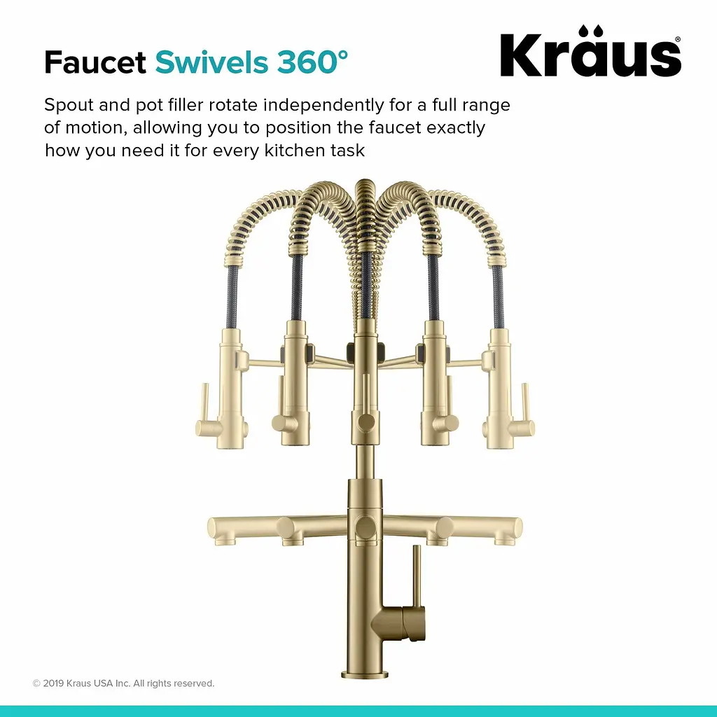 Смеситель для кухни Kraus Artec Pro KPF-1603BG, Золотой - фото 8