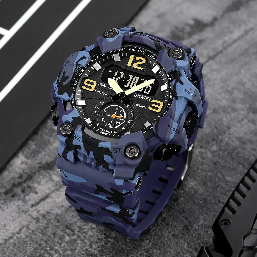 Наручний годинник чоловічий 1965CMBU Camo Blue Skmei acs0030457 - фото 4