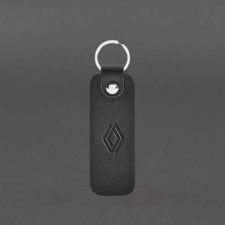 Шкіряний брелок для Авто Renaulti чорний краст - фото 4