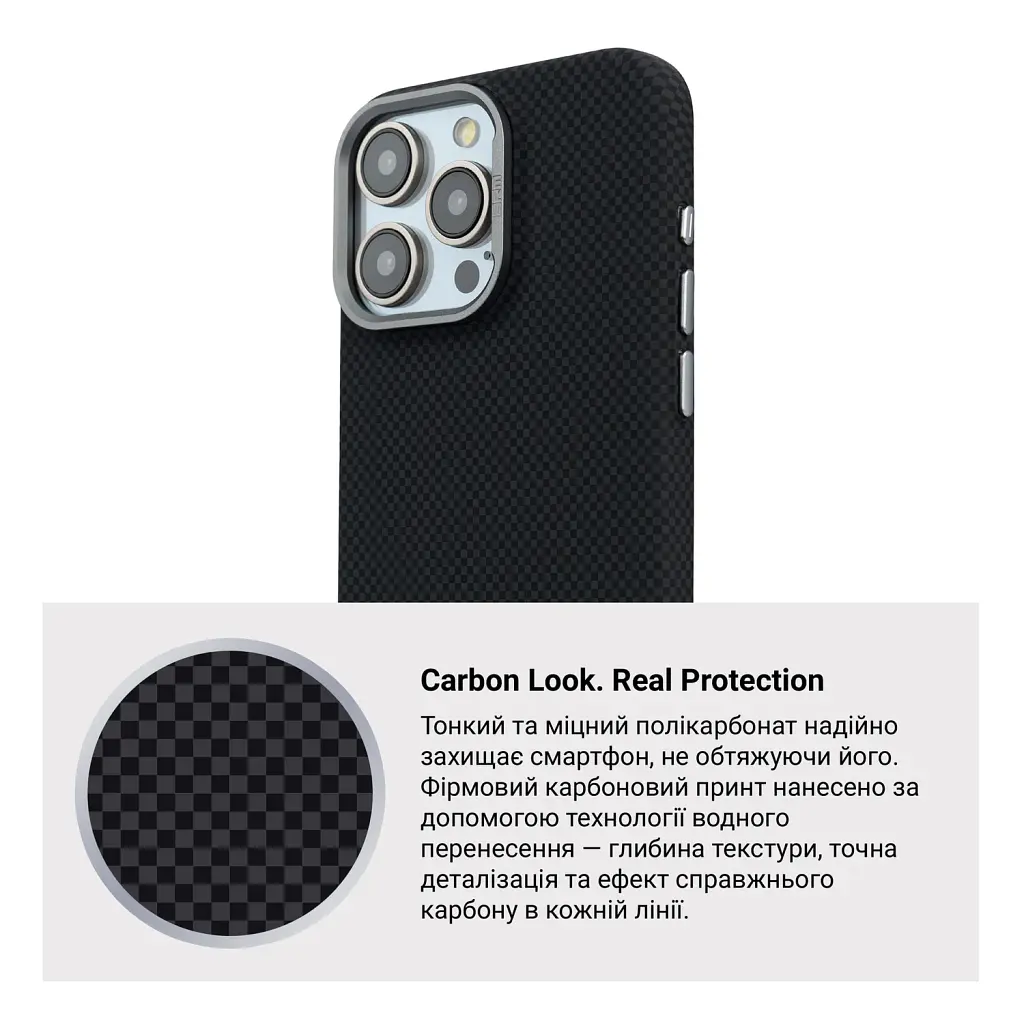 Чохол ArmorStandart LikeCarbon2 MagCase для Apple iPhone 15 Pro Kevlar Black - фото 7