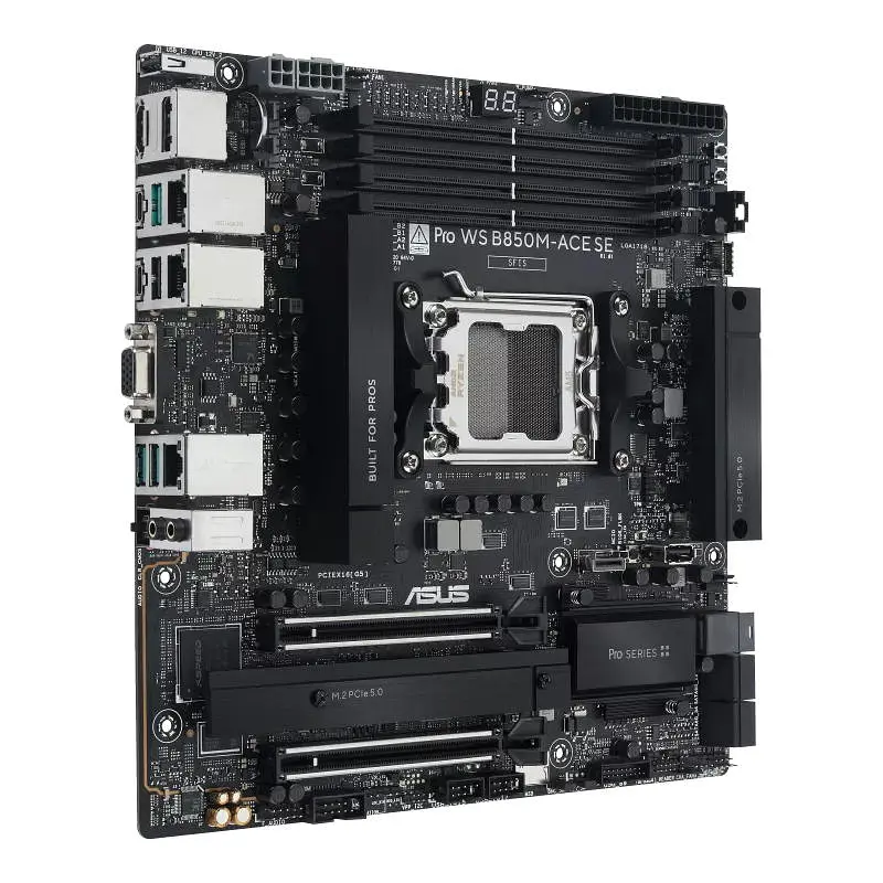ASUS Материнська плата ASUS PRO WS B850M-ACE SE sAM5 B850 4xDDR5 M.2 HDMI DP D-Sub USB Type-C mATX - фото 2