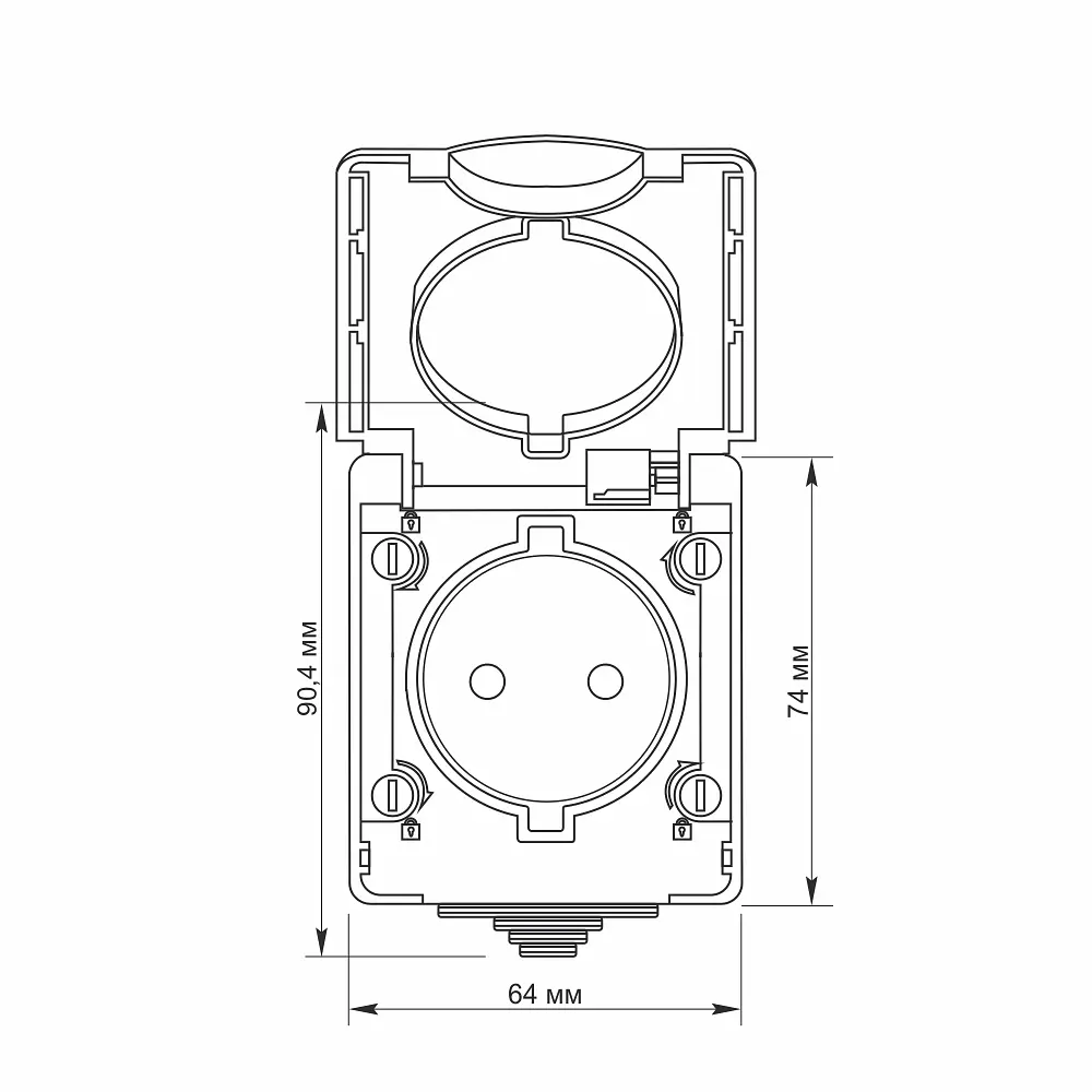 IP65 Розетка зовнішня одинарна сіра VIDEX BINERA VIDEX (25727-000) - фото 4