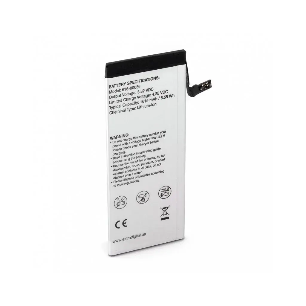 Акумуляторна батарея Extradigital Apple iPhone 6s (1615 mAh) (BMA6406) - фото 2