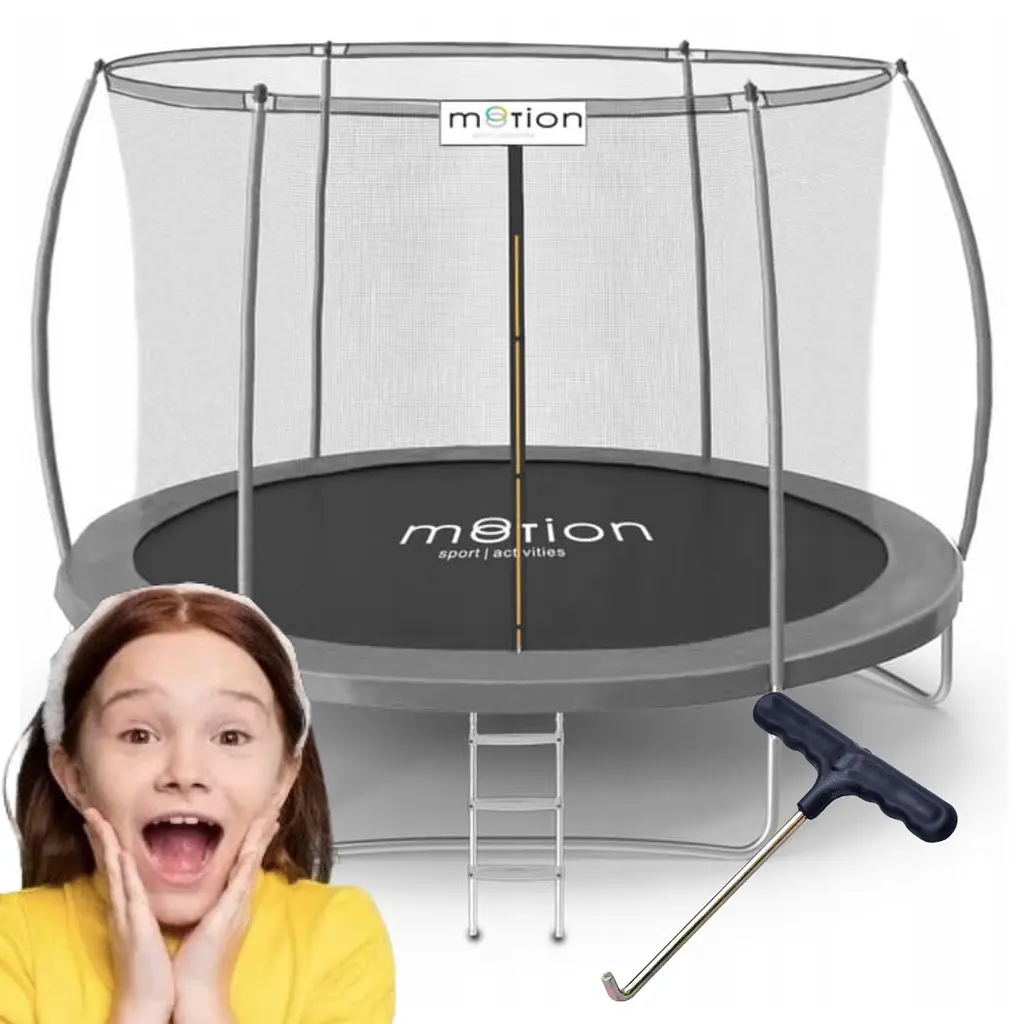 Батут Jumi Motion Sport Line Premium 10ft (305см) з внутрішньою сіткою сірий - фото 14