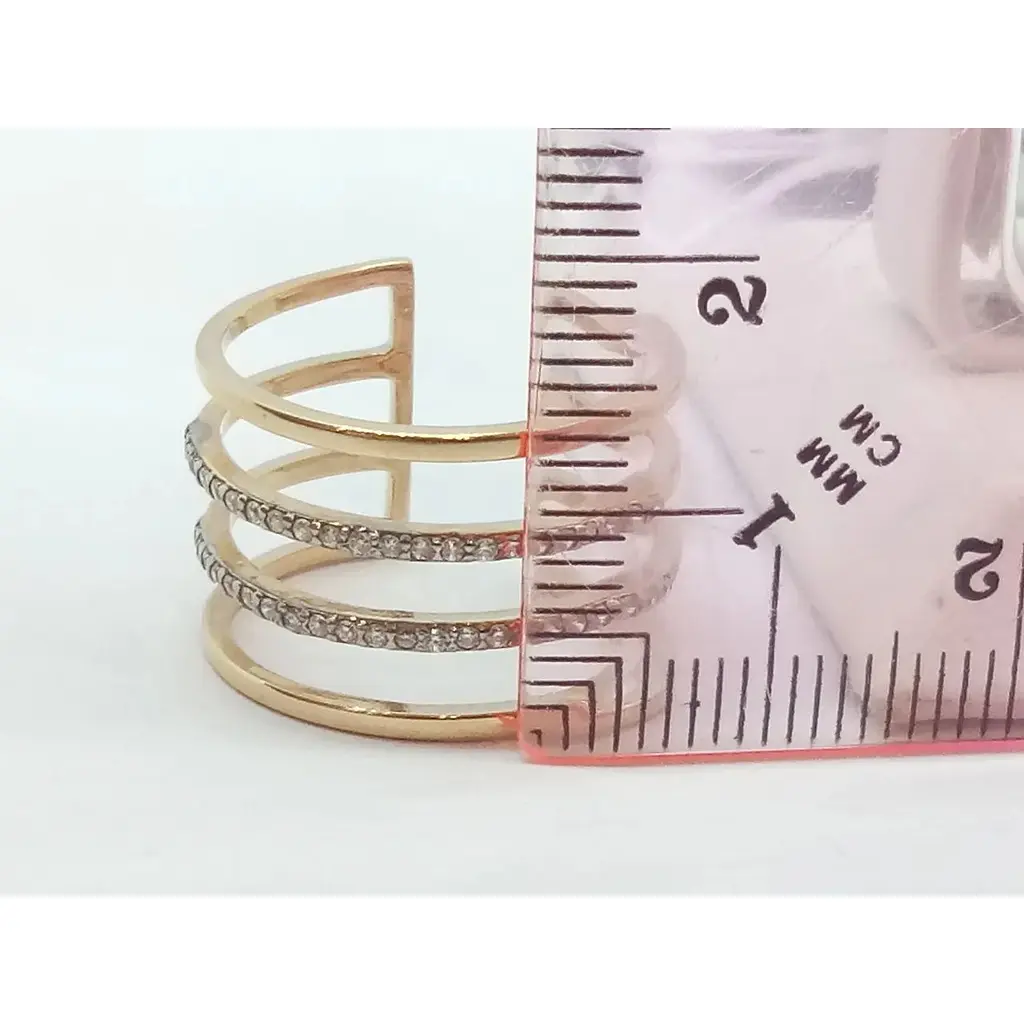 Золоте незамкнене кільце Родинні коштовності з фіанітами. 111675 18 - фото 5