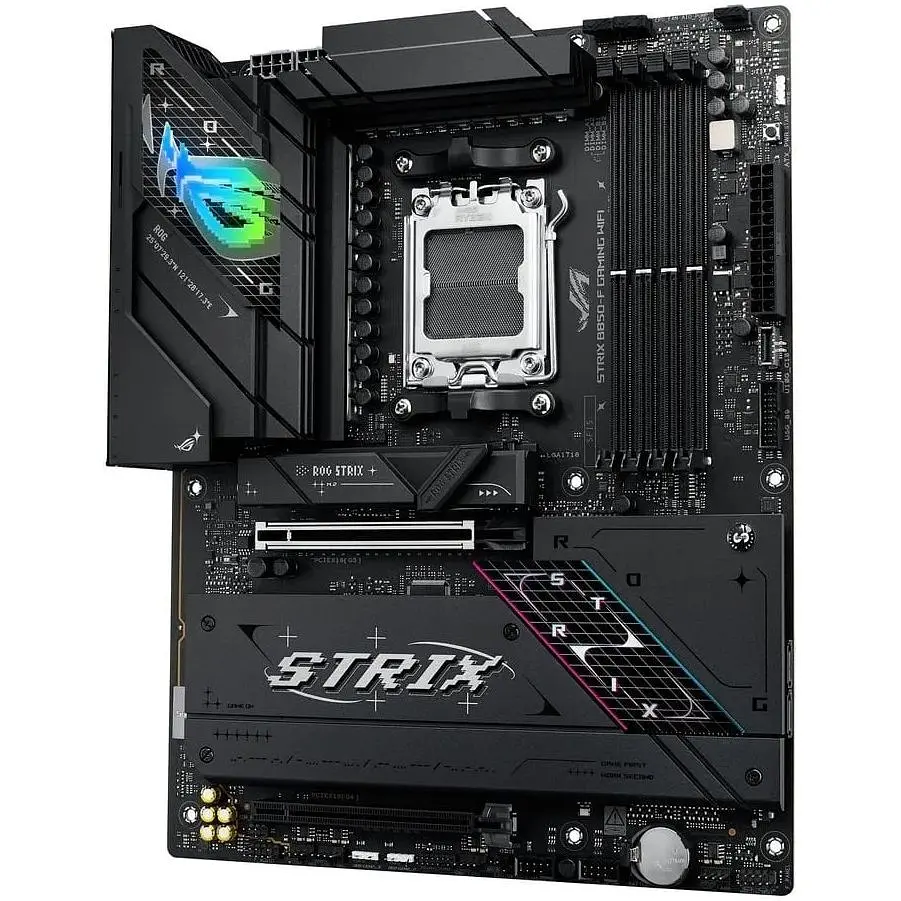 Материнська плата Asus AM5 Rog Strix B850-F Gaming WIFI, B850, 4xDDR5, Int. Video (CPU), 2xSATA3, 4xM.2, 1xPCI-E 5.0 x16, 1xPCI-E 4.0 x16, 2.5Gb, WiFi 7, Bluetooth 5.4, 10xUSB 3.2/6xUSB 2.0, HDMI/DP, ATX - фото 4