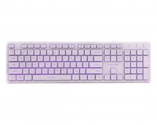 Клавіатура Gembird KB-UML3-01-W-UA, 3-х кольорове підсвічування клавіш, USB, White (KB-UML3-01-W-UA) - фото 2