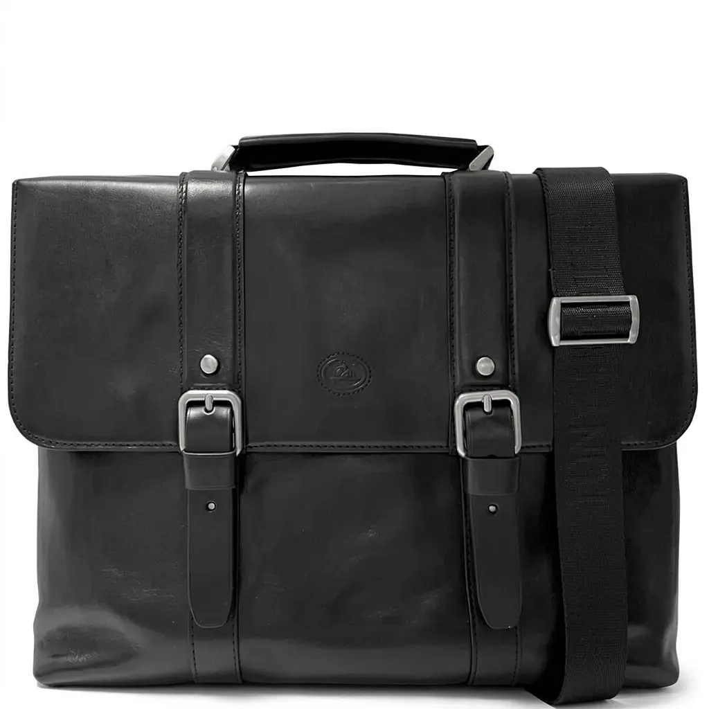 Чоловічий портфель з натуральної шкіри Tony Perotti Italico 9225G-38 (90415) Чорний