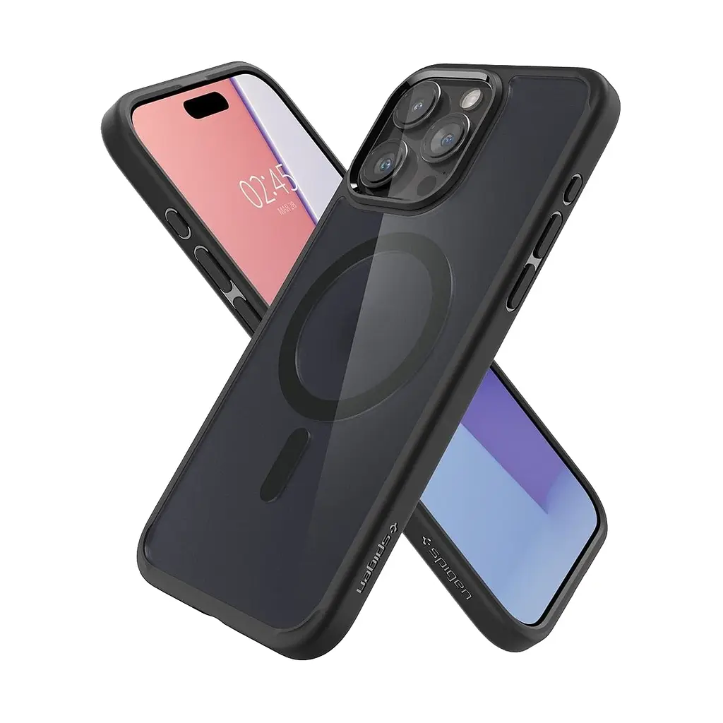 Чехол Spigen Ultra Hybrid MagSafe для iPhone 15 Pro Frost Black (ACS06720) + защитное стекло - фото 5