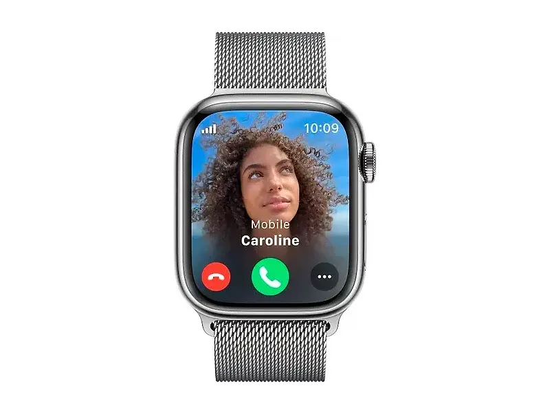Смарт-годинник Apple Watch Series 9 GPS + Cellular 41mm Silver S. Steel Case w. Silver Milanese Loop (MRJ43) - фото 3