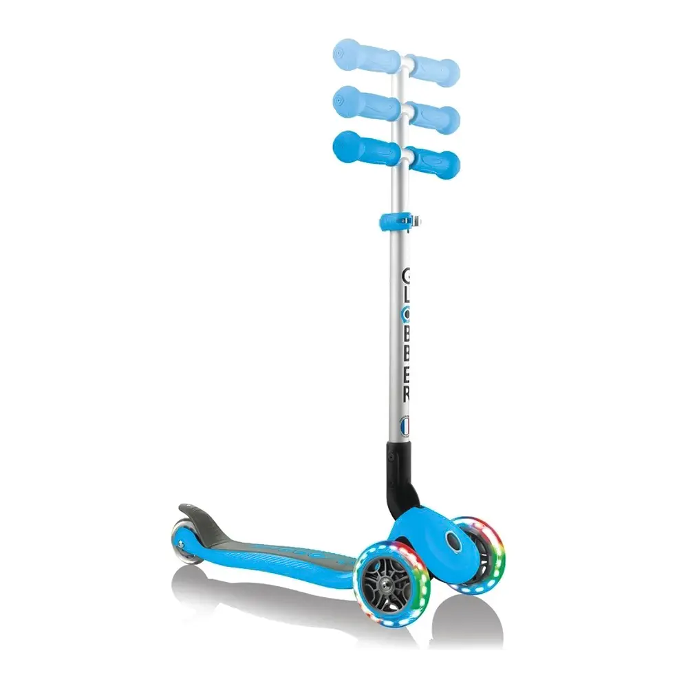 Самокат Globber Primo Foldable Lights LED блакитний (432-101-3) - фото 3