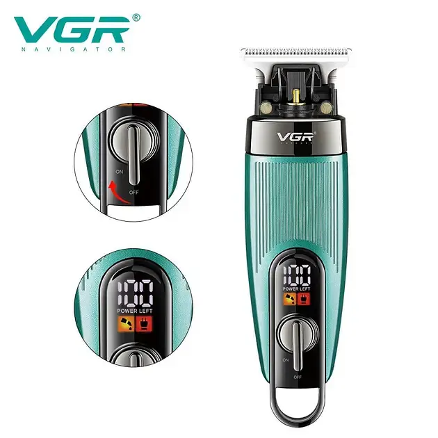 Беспроводная машинка для стрижки волос Esonstyle + 4 насадки, USB, VGR-975 / Аккумуляторный триммер для волос и бороды - фото 4
