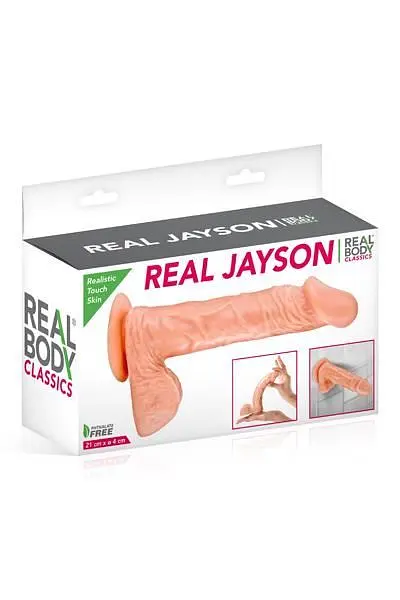 Фалоімітатор Real Body — Real Jayson Flesh, TPE, діаметр 4 см - фото 3