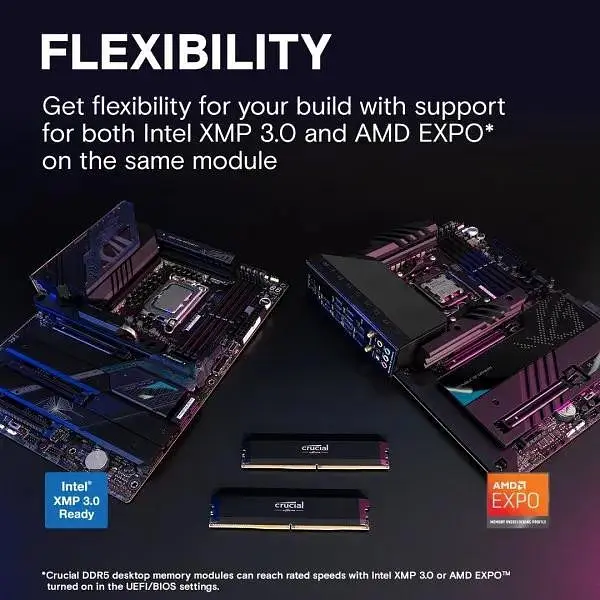 Пам'ять для настільних комп'ютерів Crucial 32 GB (2x16GB) DDR5 6000 MHz Pro Overclocking (CP2K16G60C36U5B) - фото 2