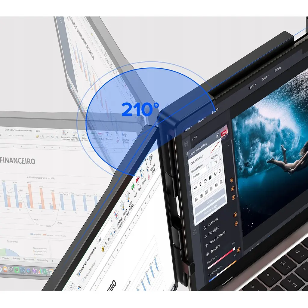 Портативний монітор UPERFECT 14` 2K Triple with 360° [116434] - фото 8