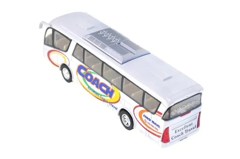 Іграшковий автобус туристичний Kinsfun Coach Travel металевий Kinsmart KS7101W, інерція, 4 кольори - фото 3