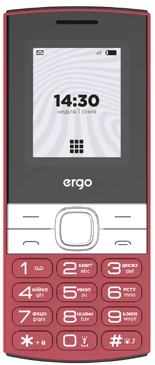 Телефон ERGO B185 DS Red UA UCRF