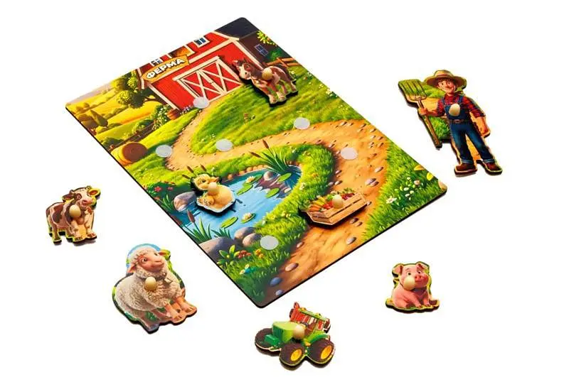 Розвиваюча гра сортер на липучках PuzzleOk Моя ферма для дрібної моторики 3+ (Puz-88755) - фото 3
