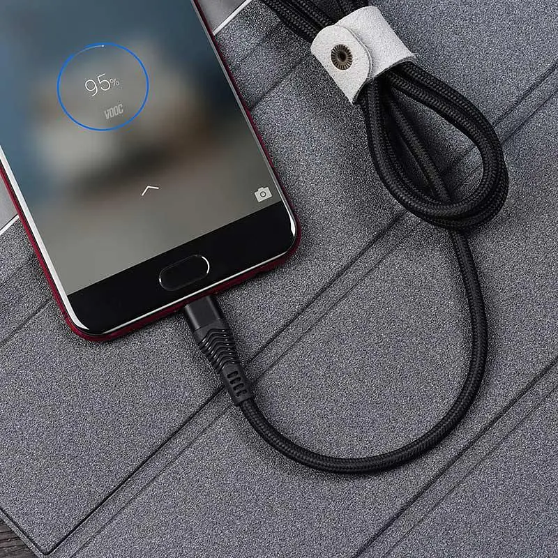 USB Cable Hoco U53 4A Flash MicroUSB Black 1.2m - фото 3