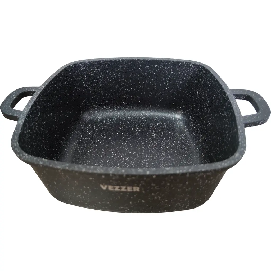 Каструля Vezzer квадратна з кришкою 24 см 4.5 л чорна (VZ8009) - фото 2