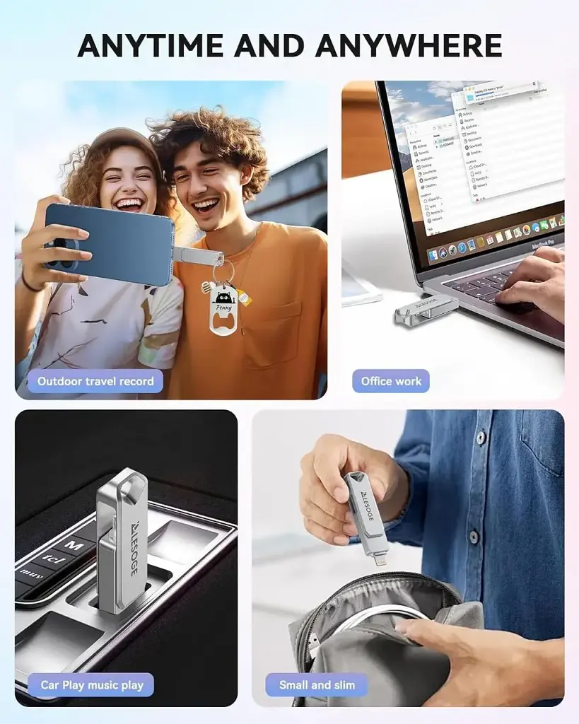 USB-накопичувач LESOGE Apple MFi Certified USB Flash Drive 128 ГБ - фото 6