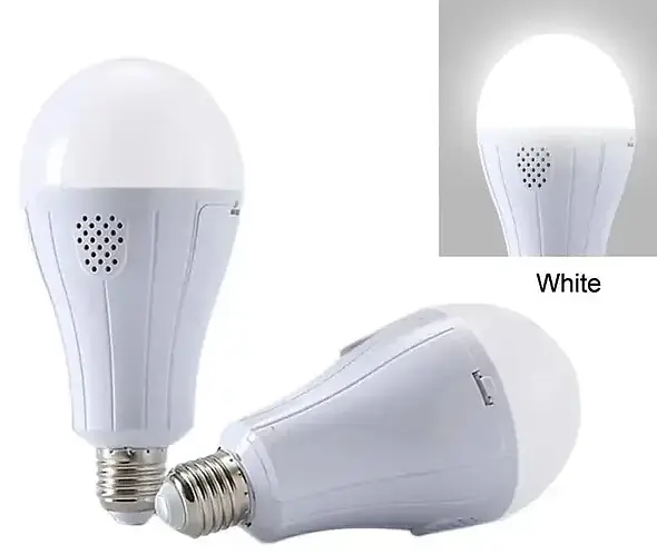 Світлодіодна LED-лампа акумуляторна (знімні 2 × 18650) автономна аварійна 3 режими яскравості 20 W лампочка, цоколь E27 UKC 8440 - фото 3