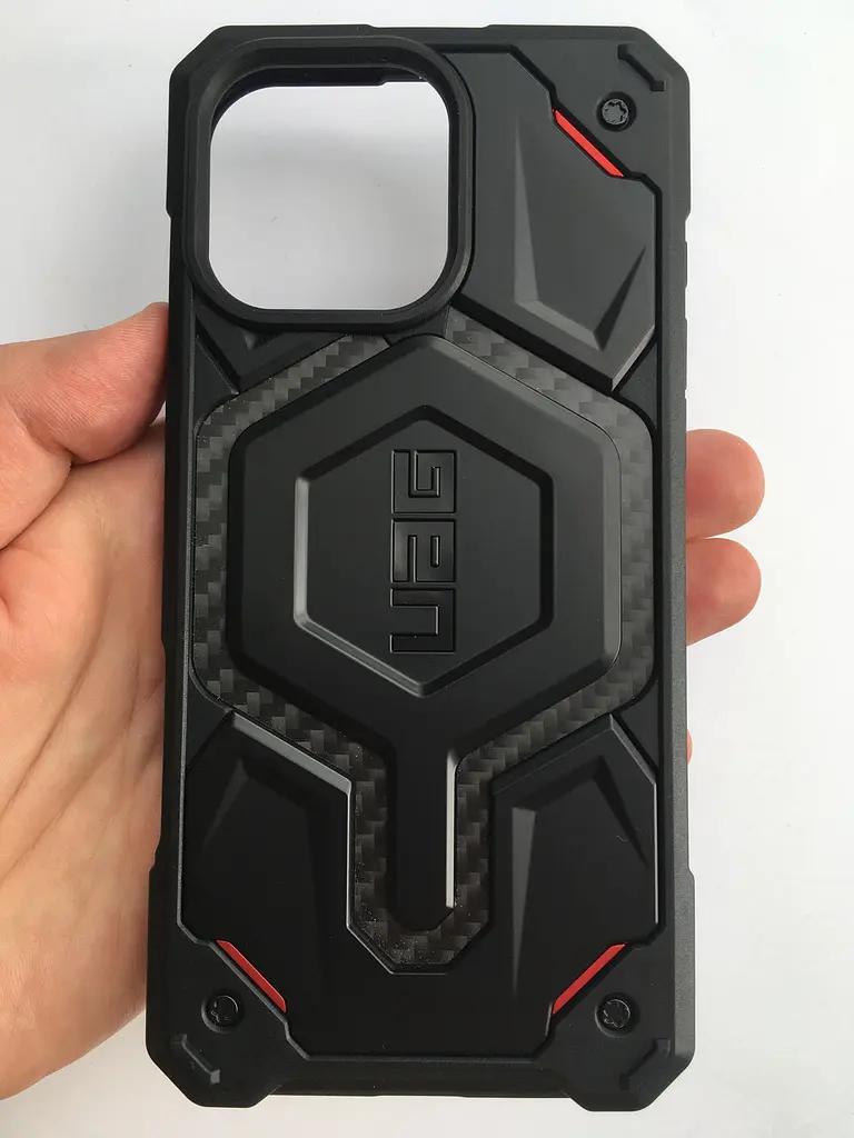 Оригінальний протиударний чохол UAG Monarch для iPhone 16 Pro Max (6.9") Carbon Fiber Red 1144911F4242 - фото 8