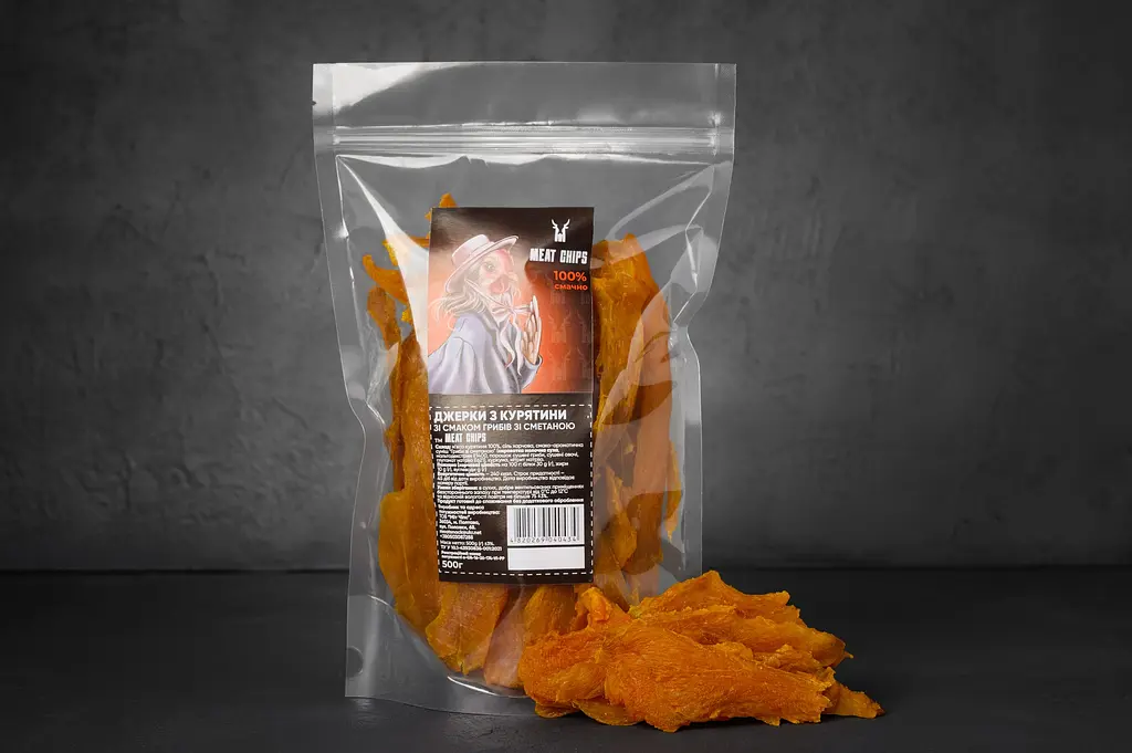 Джерки из курицы со вкусом грибов со сметаной Meat Chips 500г - фото 4