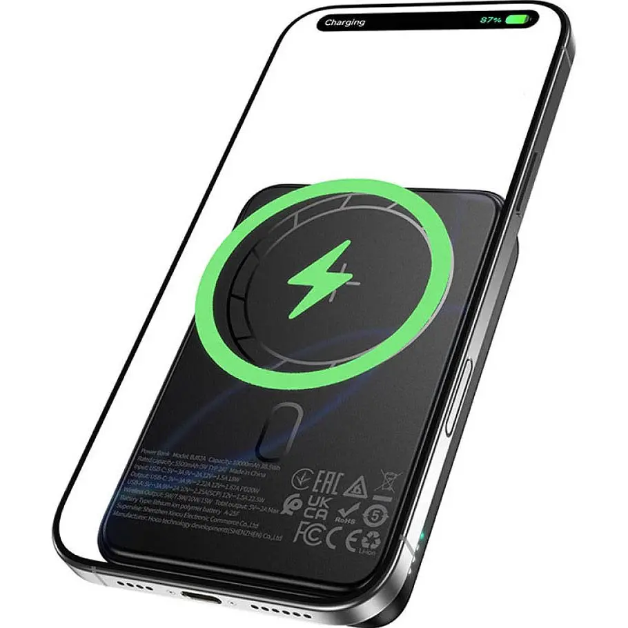 Зовнішній акумулятор Borofone BJ82A Magnetic 10000mAh 22.5W Black [161219] - фото 3