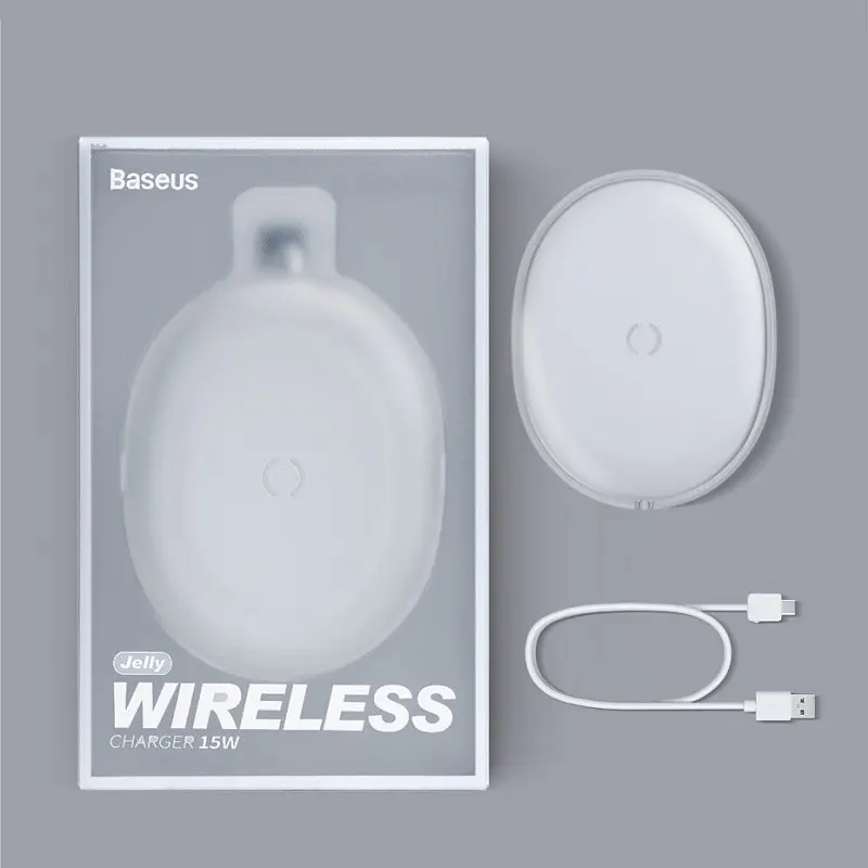 Беспроводное зарядное устройство для Baseus Jelly wireless charger 15 W WXGD-02 белый - фото 4