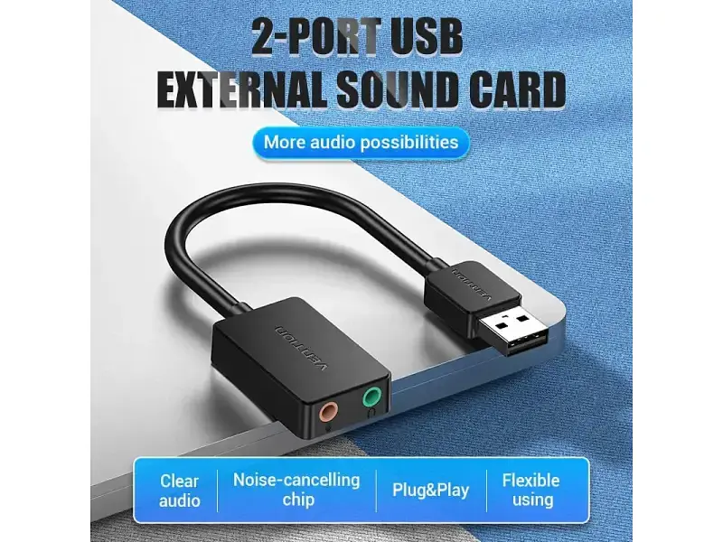 Звукова карта Vention USB AUX 1 м Black (CDYBF) - фото 4