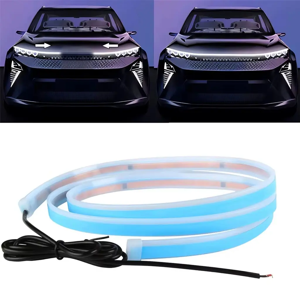 Підсвічування Капота Гнучка 12V LED Динамічна Біла 200 см (Бічне свічення) - фото 2