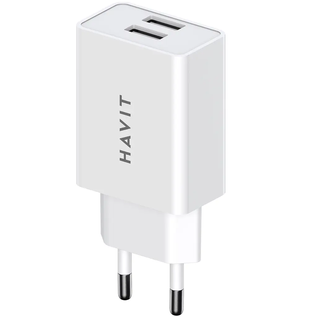 Зарядний пристрій Havit 2USB білий (HV-UC003B)