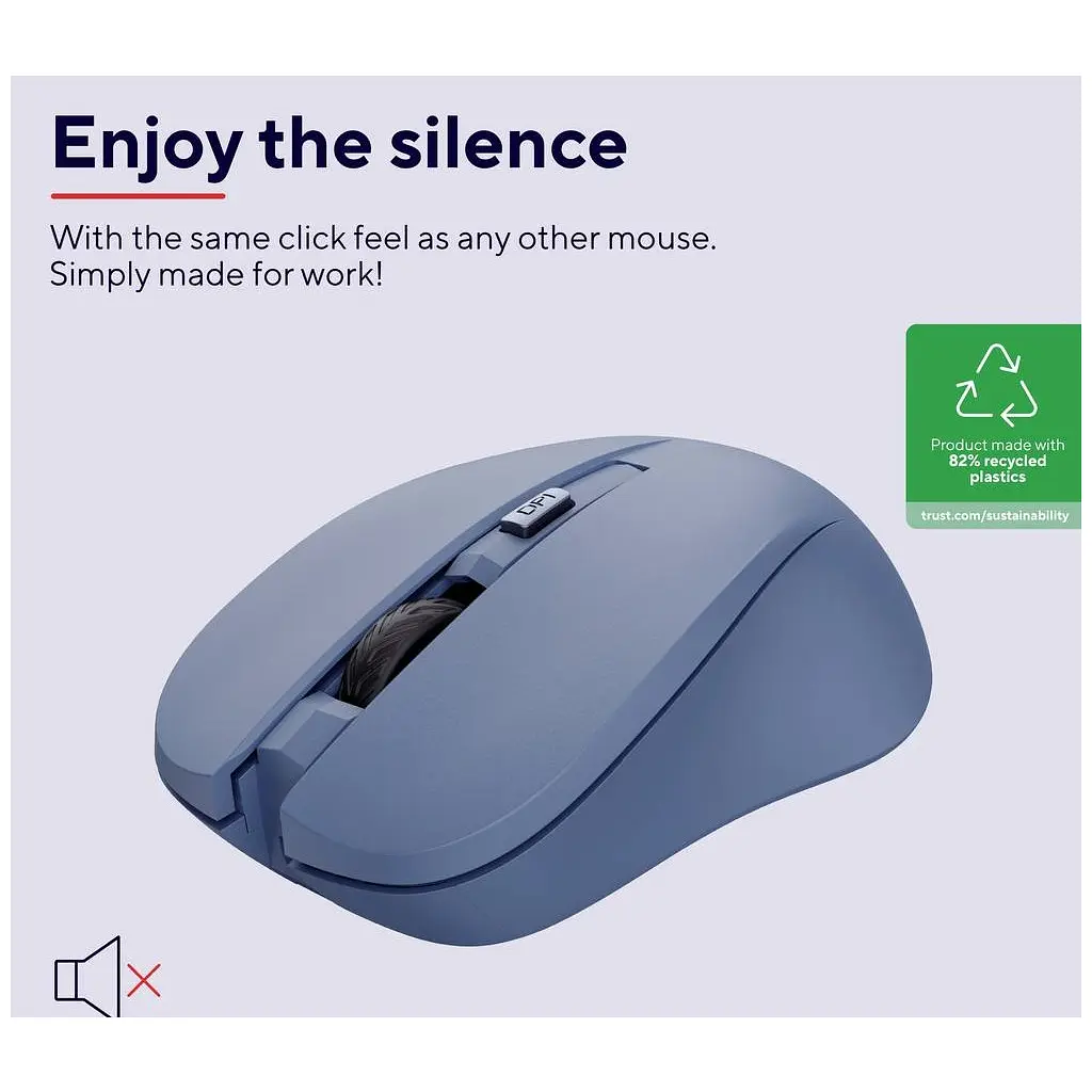 Мышка Trust Mydo Silent Wireless Blue (25041) - фото 7