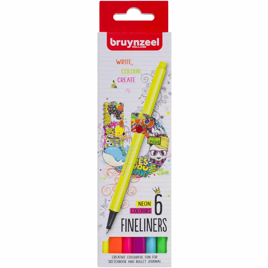 Набір лінерів Bruynzeel FINELINER Neon неонові кольори 6 кол. (8712079454036)