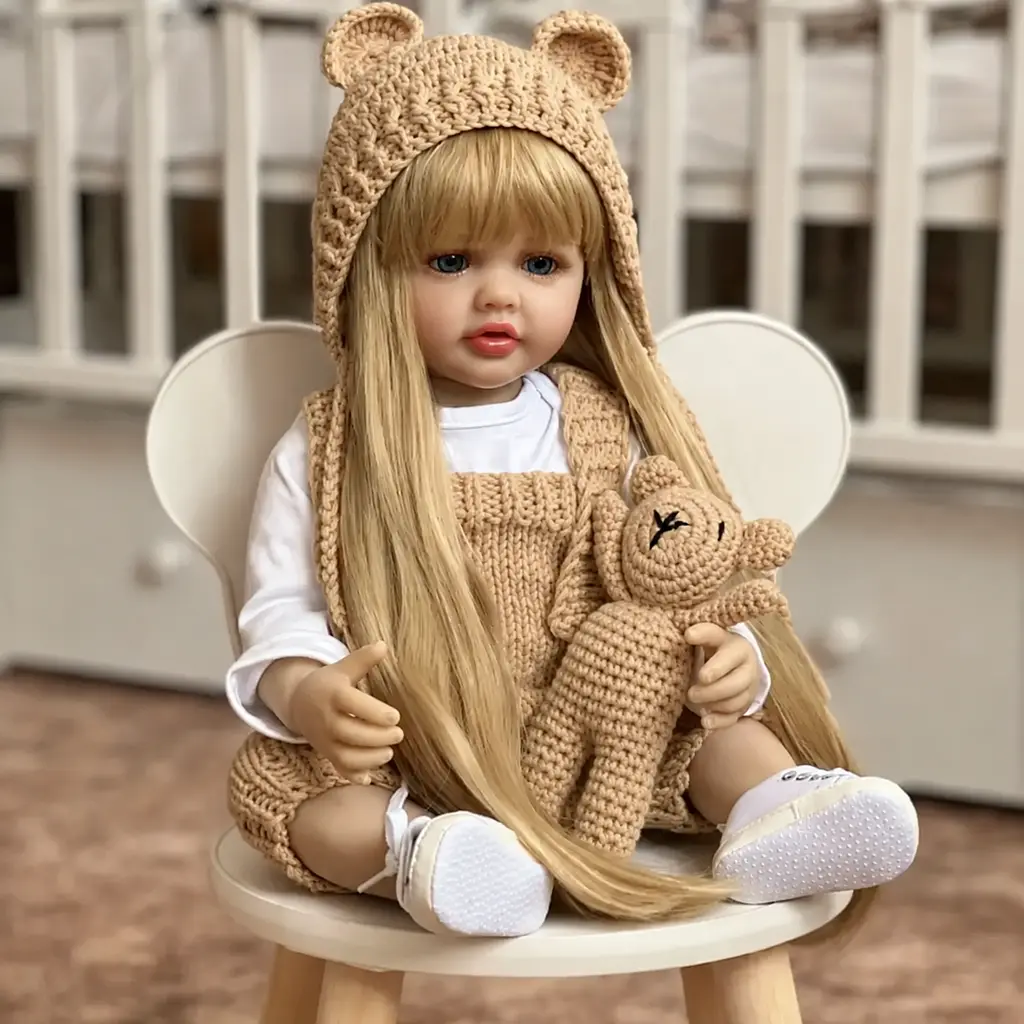 Реалістична Кукла Реборн 55 см повністю вінілова Doll Reborn Baby К0100326 - фото 4