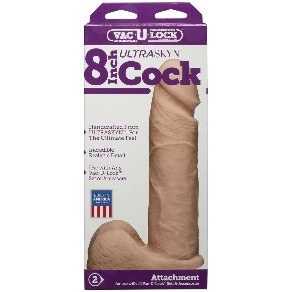 Фалоімітатор Doc Johnson Vac-U-Lock 8 Inch ULTRASKYN Cock White - фото 5