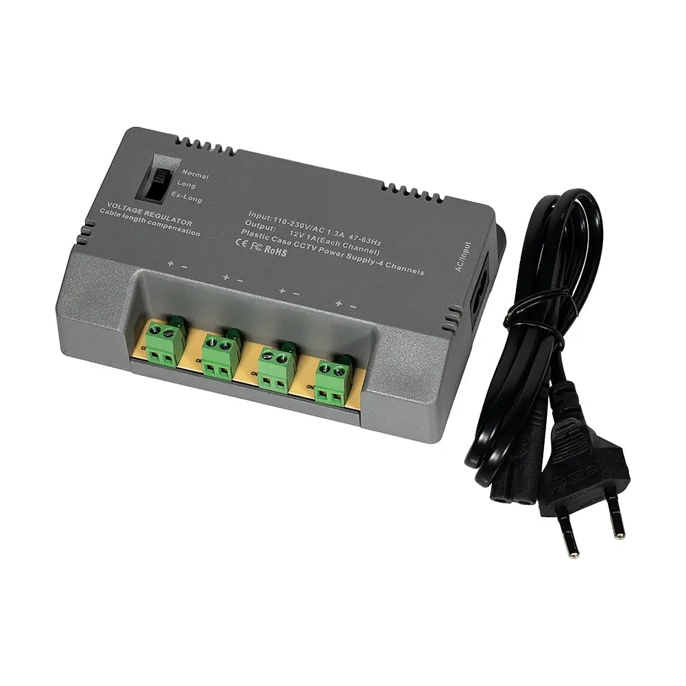 Блок живлення Kraft KRF-1204B (4CH) 60W, 4 канали навантаження, 12V/1A на 1 канал, з регулятором напруги для компенсації довжини кабелю (43-00144) - фото 10