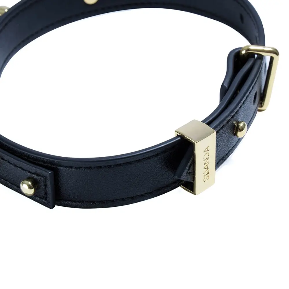 Нашийник LOCKINK Dark DIY Alphabet Collar, чорний, штучна шкіра, букви зі стразами - фото 4