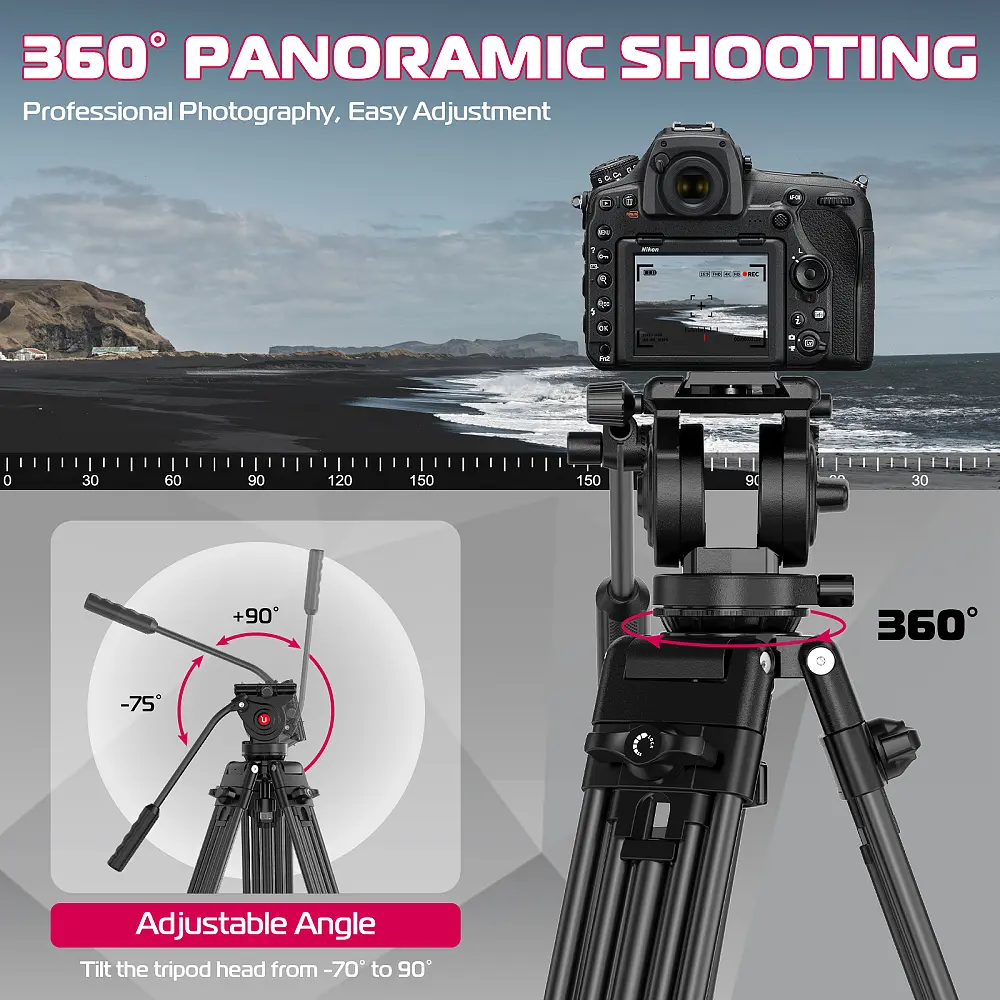 Штатив Ulanzi MT-81 Tripod (80-155cm) Black (T080GBB1) - фото 4