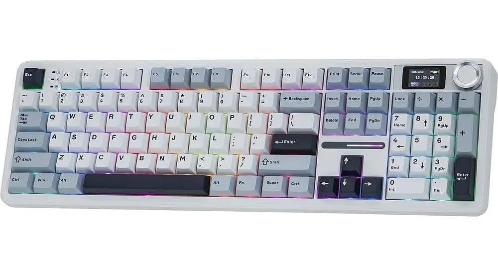 Клавиатура Aula F108 Pro Wireless Gasket Keyboard Reaper Switch 2.4G/BT EN/UA White (6978080501318) - фото 2