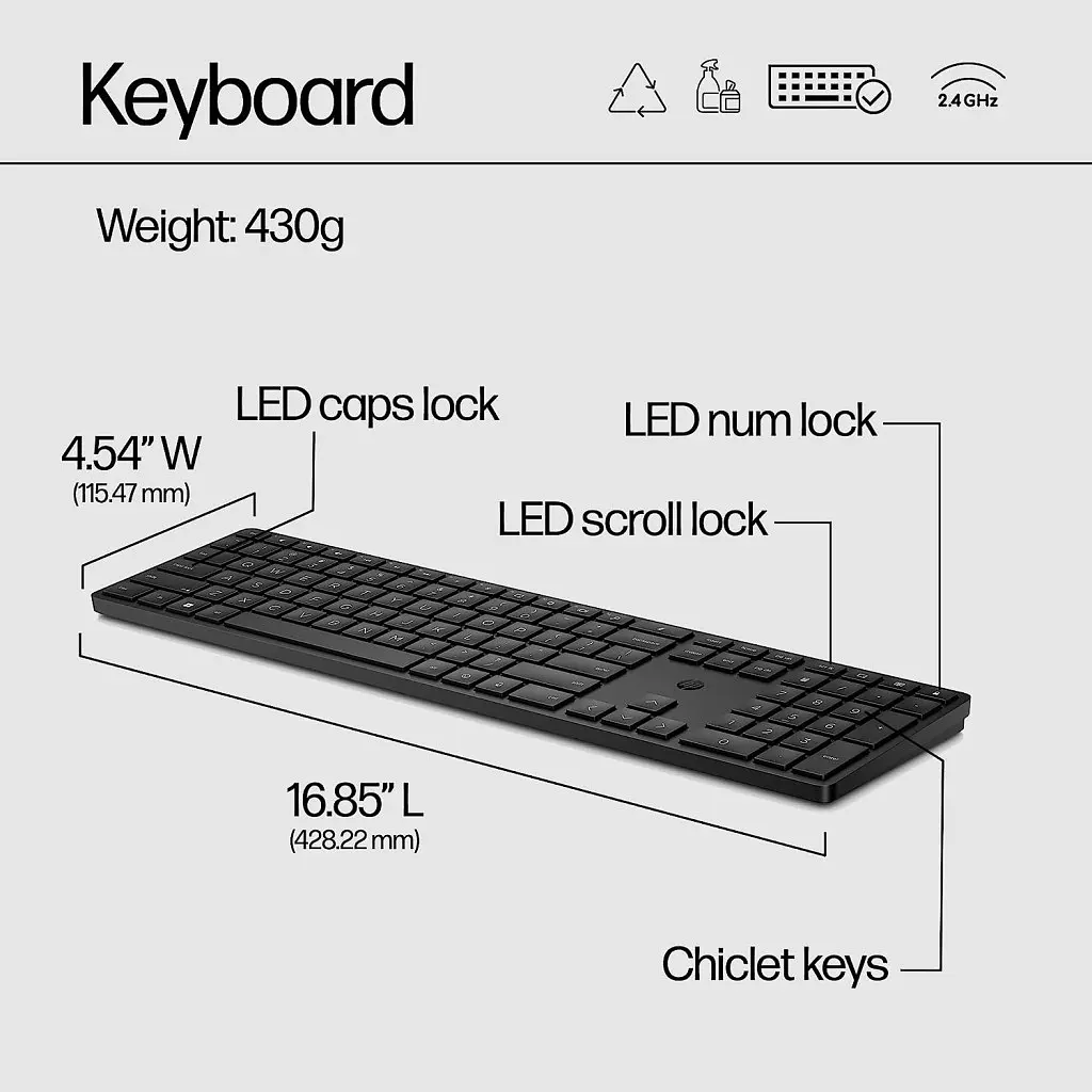 Клавіатура HP 450 Programmable Wireless UA Black (4R184AA) - фото 12