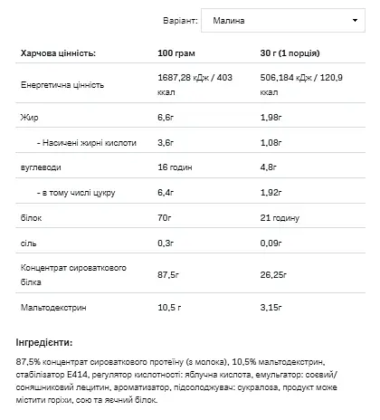 Whey Protein — 2270 г Raspberry - фото 2
