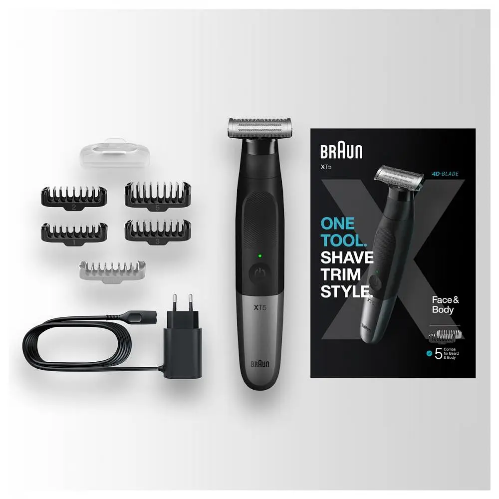 Триммер для бороды и усов/Триммер для тела (бодигромер) Braun Series X XT5100 - фото 5