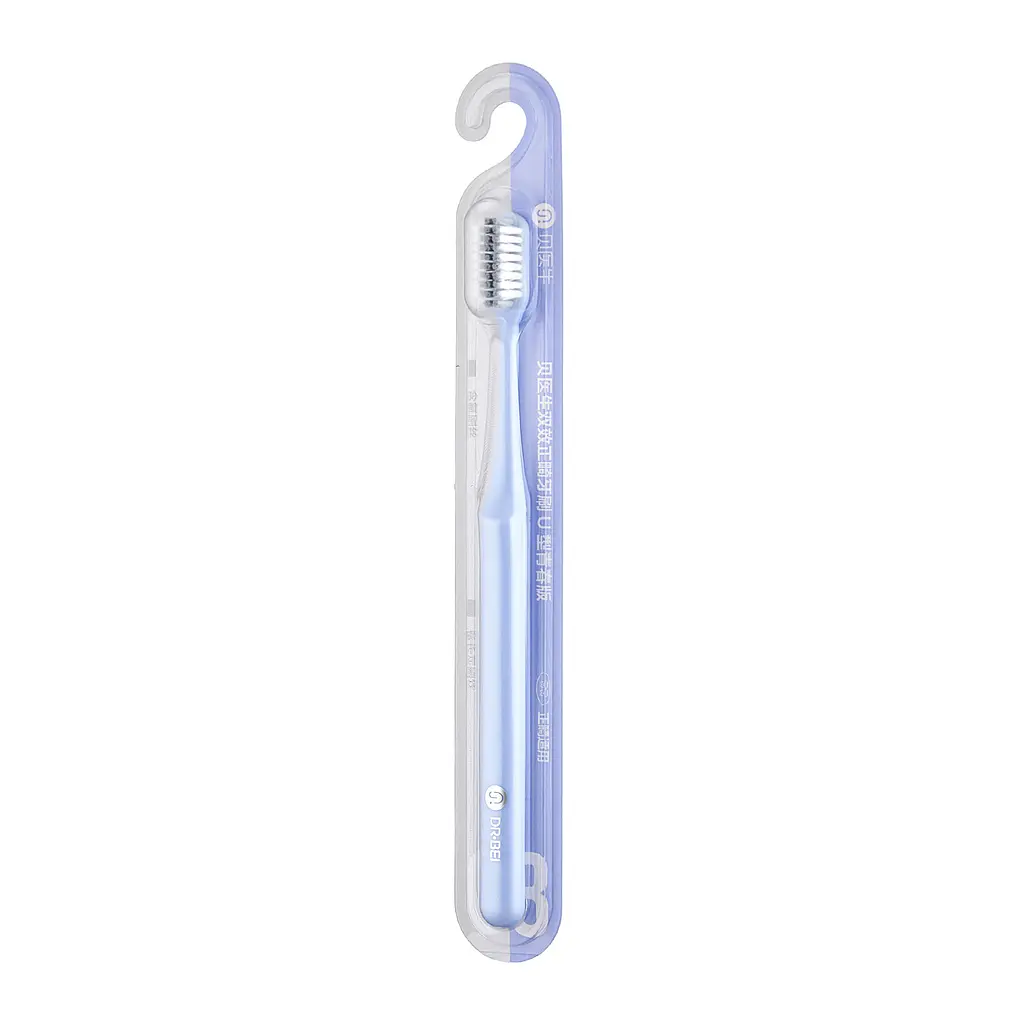 Зубна щітка Xiaomi DR.BEI Double-effect orthodontic toothbrush U-shaped youth version one pack - фото 2