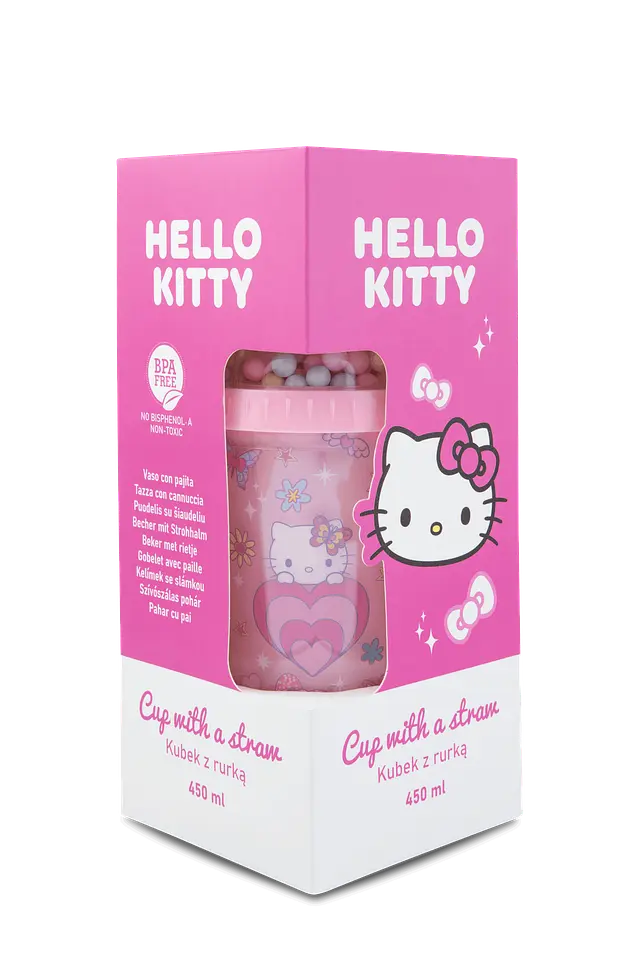 Портативний стакан пластиковий СoolPack Hello Kitty pink 450 мл рожевий (20165PTR) - фото 2