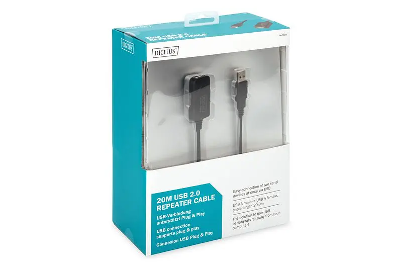 Активний подовжувач із чипом USB AM-AF Digitus 20m black - фото 2