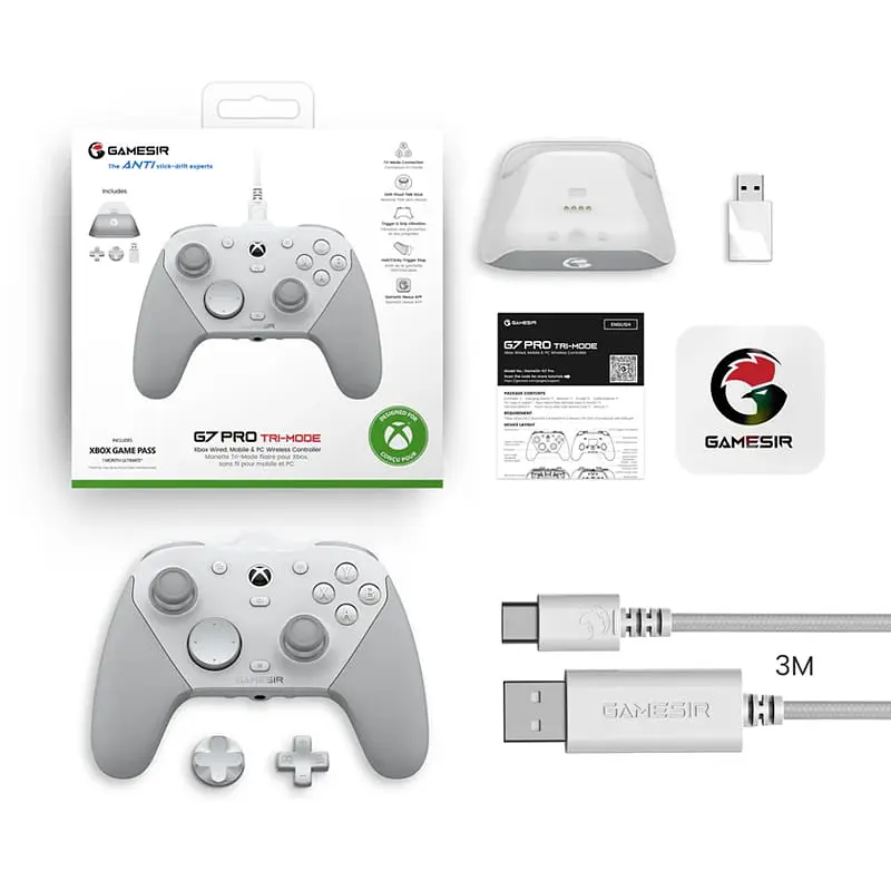 Ігровий контролер геймпад GameSir G7 Pro Mech White Tri-Mode Gamepad з док-станцією - фото 3